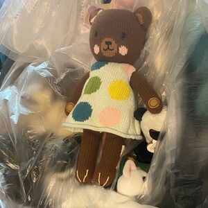Charming Knit Bear with Polka Dot Dress
